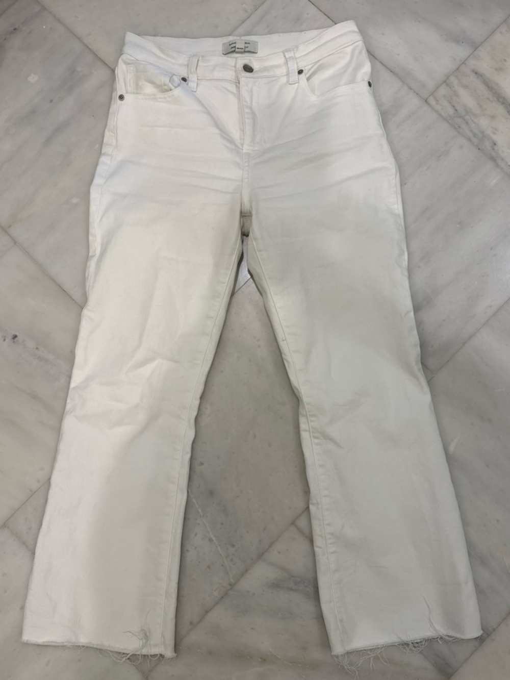 White Straight-Leg Jeans
